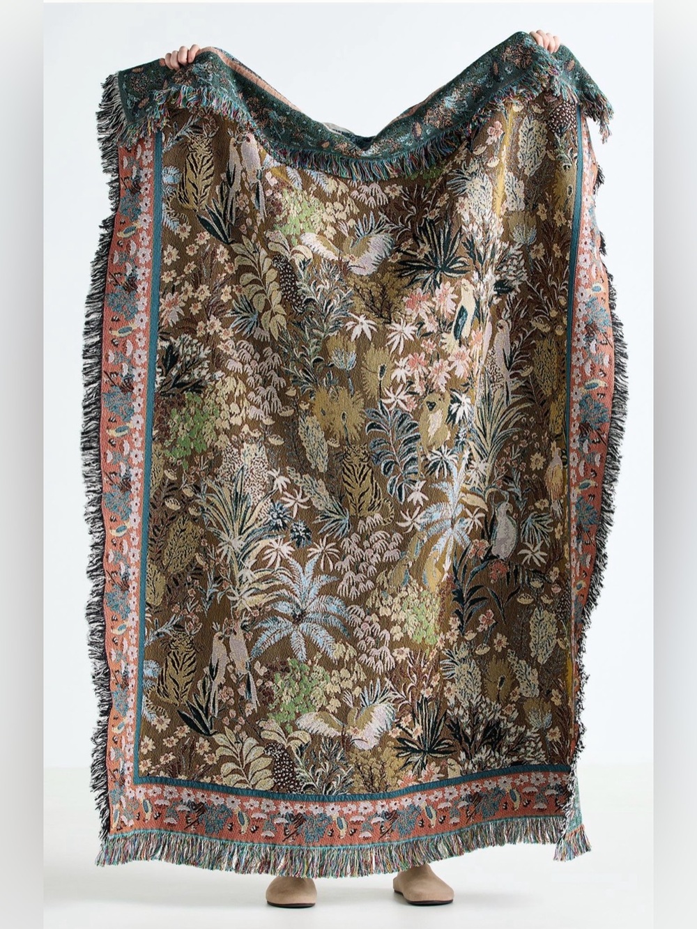 Anthropologie Estella Cotton Woven Throw Blanket